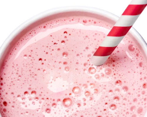 Aardbeienmilkshake in close up
